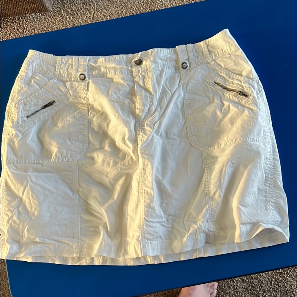 Venezia White Mini Cargo Skirt Resort Wear